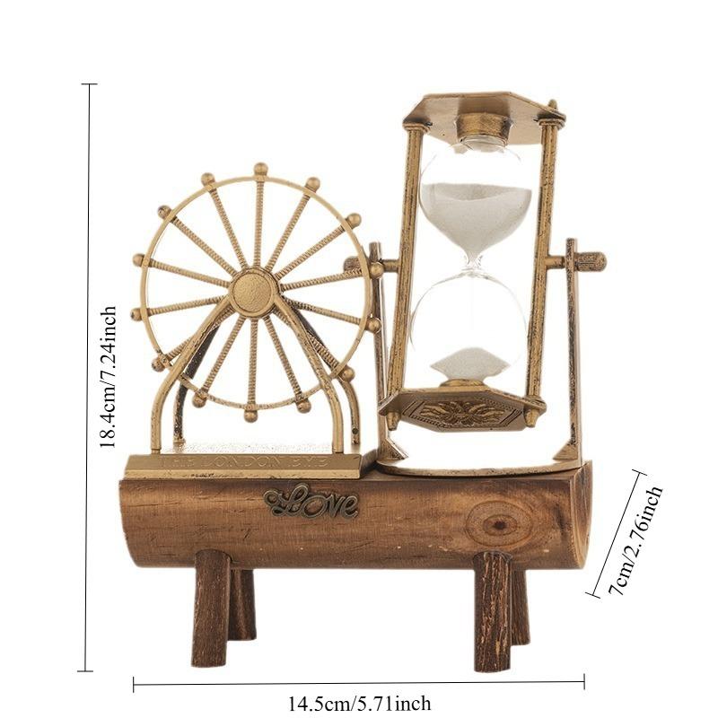 1PC Nostalgic Retro Ferris Wheel Hourglass Office Desktop Decoration Ornament, Birthday Gift and Holiday Gift for Classmates