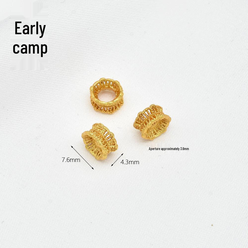 

Двосторонні квіткові намистини-розпірки пісочного золота з мідним покриттям для ручного виготовлення прикрас