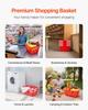 Shopping Baskets, 12 PCS, 21L Stackable PE Plastic Grocery Baskets with Handles, Dense Mesh Structure, Holds up to 9.07kg, Portable for Grocery,