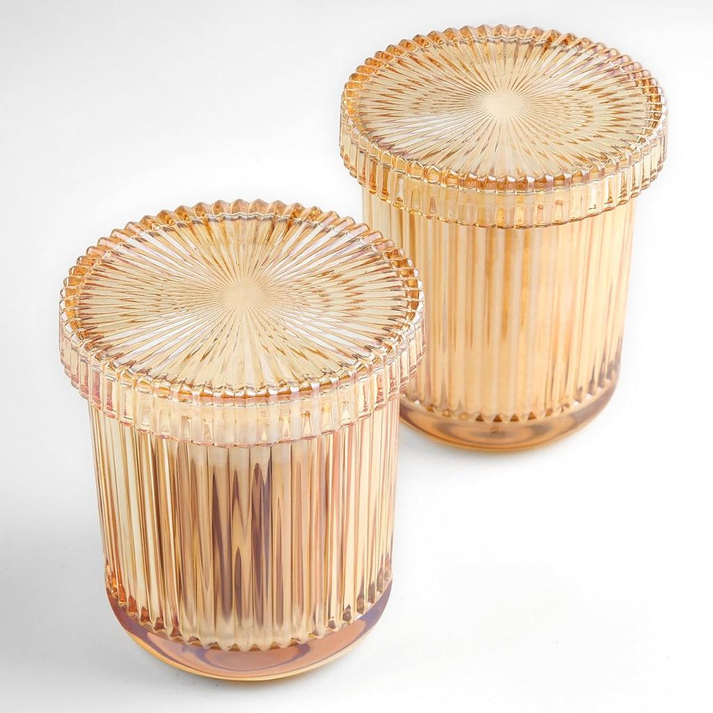1 Packung Glas-Wattestäbchenhalter Spender Set Badezimmer-Organizer für Wattestäbchen Wattepads Klare Gläser Make-up-Aufbewahrung Badezimmerzubehör