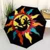 1pc Sun Dance Themed Umbrella, 8 Rib Frame,Automatic Opening 3 Fold Umbrella, Lightweight and Durable Couple Umbrella-050