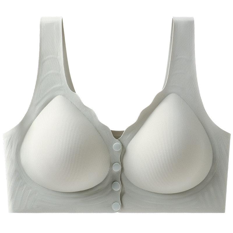 

[Front opening button] Underwear simple anti-sagging small breasts gather underwear adjustment sexy bra 3XL42/95 бірюзові зелений колір