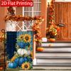 2D Flat - 2D Flat Thanksgiving Blue Pumpkin Sunflower Welcome Garden Flag X 2 (1) Outdoor Garden Flag Double-Sided Home Decoration Courtyard Decorati