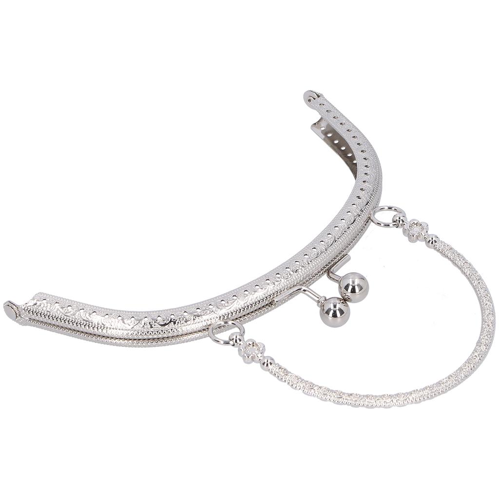 Semicircle Purse Handle Frame Metal Handbags Clasp Lock 16.5cm Bag DIY Making SuppliesSilver