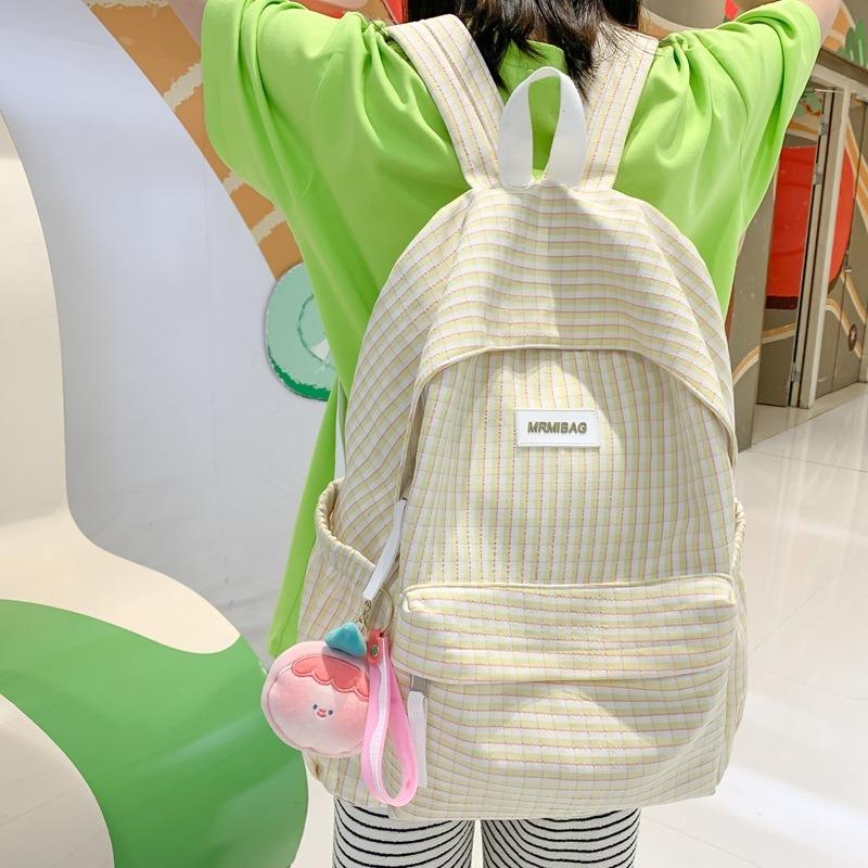Literary plaid schoolbag female Harajuku junior high school student campus backpack fresh college student shoulders