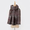 Plaid contrasting color thickened scarf women's imitation cashmere high-end sense versatile warm scarf autumn and winter new scarf
