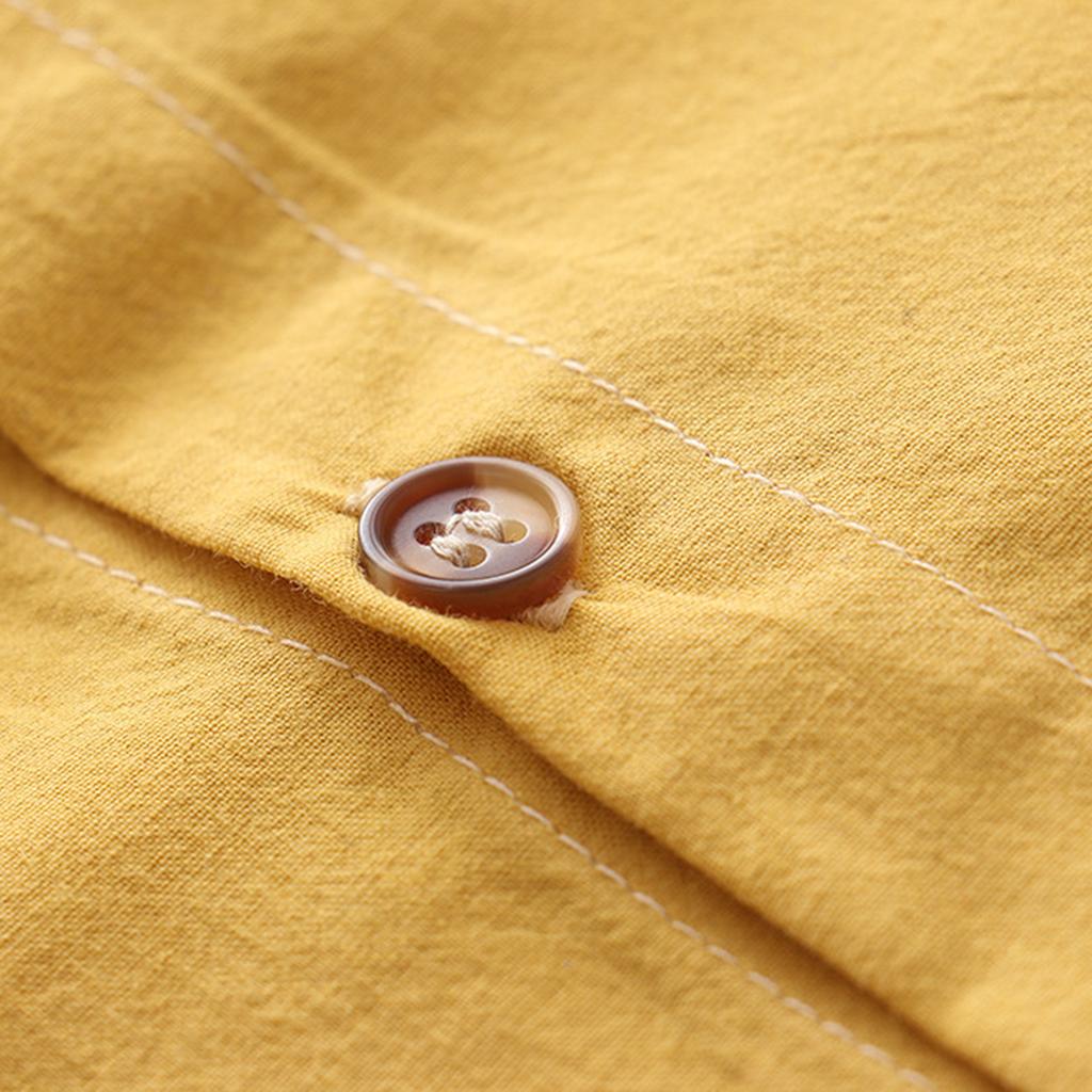 Chemise Décontractée à Boutons, Col Mao et Manches Longues pour Enfants