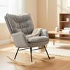 Rocking Chair, Beech Wood Legs, Armrests, 120 kg Load, Grey