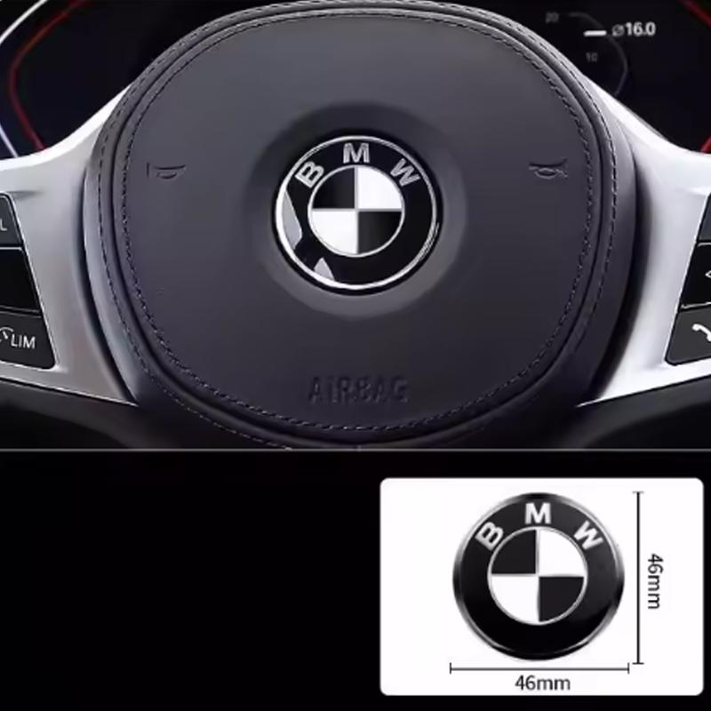 KYLZ4 1PCS 45mm Car Steering Wheel Badge Emblem Sticker Auto-Styling For BMW M3 M4 M5 E36 E39 E87 E90 E53 F07 F34 F44 G20 G30 FXPT-BMW