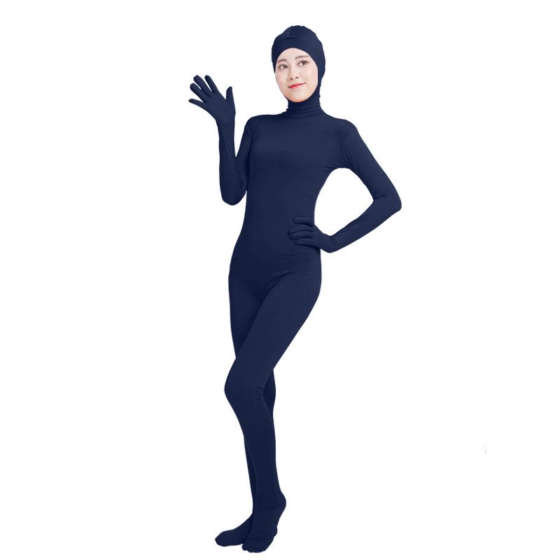 Mono de lycra de cuerpo entero con cara abierta para cosplay de actuación en escenario de anime