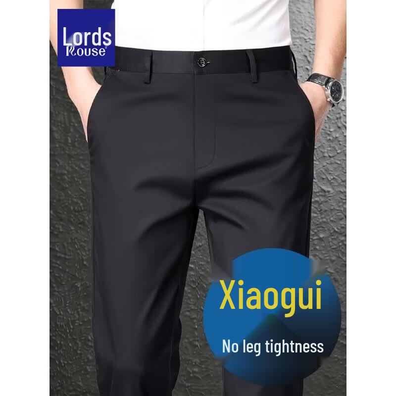 Men s Premium Cotton Cool-Touch Casual Pants 33 черный однотонный