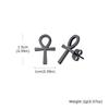 Vnox Ancient Egyptian Ankh Cross Earrings for Men, Stainless Steel Geometric Hoop Huggie Jewelry Gifts, Faith Ankh Stud Earring