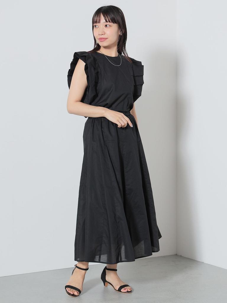 Fustă evazată cu clișeu NEGRU MĂRIME UNICA [Beams Heart] Pentru femei