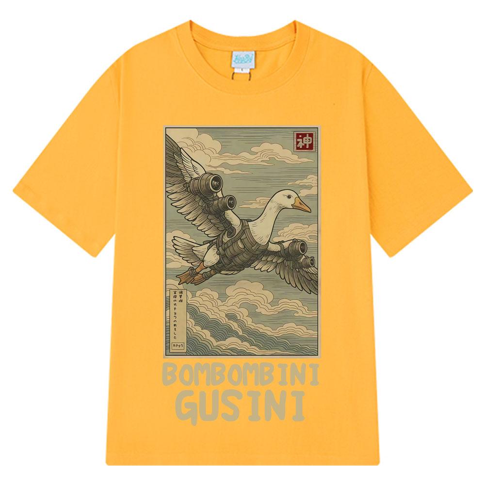 Bombombini Gusini Brainrot T-Shirt Funny Ukiyo-E Japanese Art Italian Brainrot Meme T Shirt Cotton Unisex Harajuku T-Shirts Tops