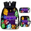 Angry Geometry Dash Cartoon Print Children Backpack 3Pcs Set Boys Girls School Bags Large Capacity Bookbag Back To School Gifts