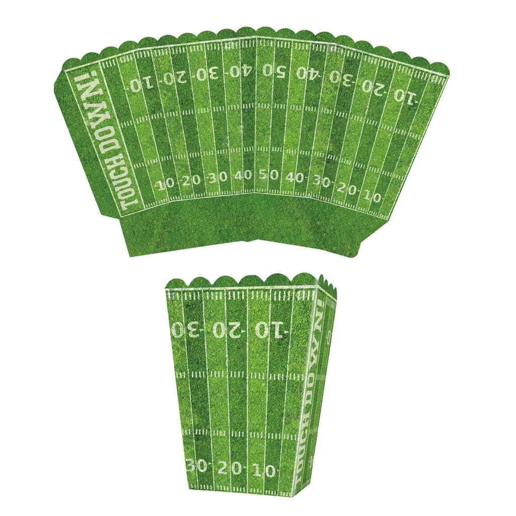 Sports Theme Collapsible Snack Box, Reusable Popcorn Box, Chicken Nugget Box, Candy Container, Portable for Parties Picnics