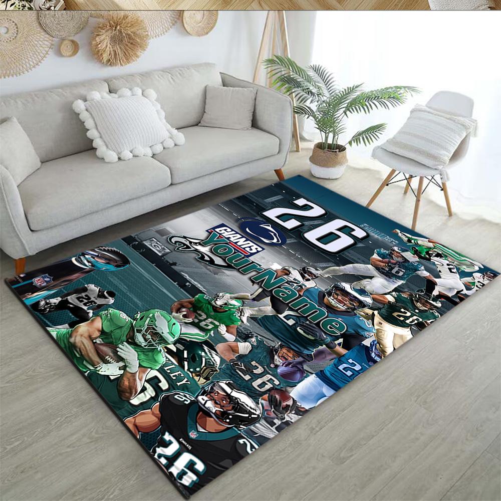 Philadelphia Eagles Customized Name Carpet Design For Game Room Dormitory Dining Room Balcony Antislip Rug Anime Office Decor