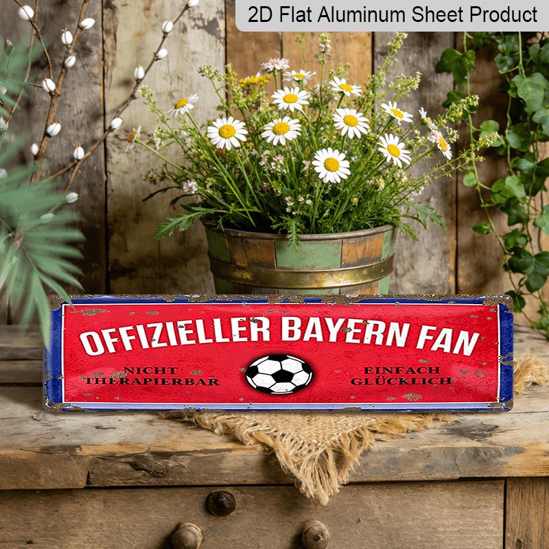 2D Flat, Bavaria Ventilator Decorative Metal Sign - 4.0x16.0inch Retro Football & Beer Design, Alumium Decorative Sign, Vintage Wall Art for Sports