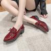 2025 Womens Shoes Patent Leather Women Loafers British Tassel Casual Female Flat Shoes Bowknot Comfortable Small  Shoes
