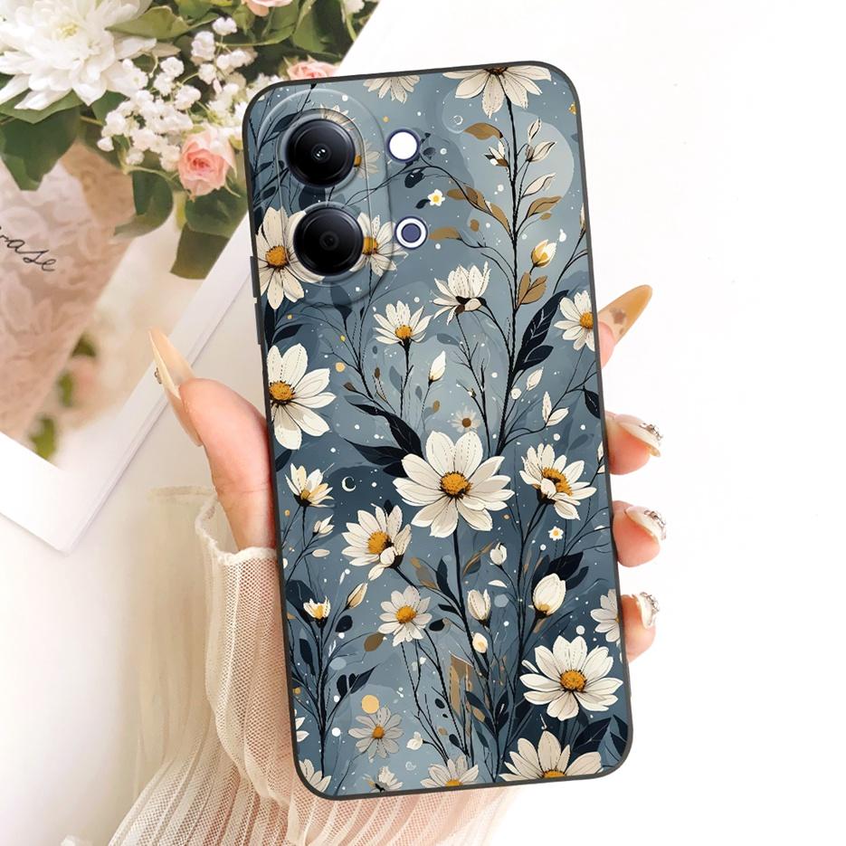 For Vivo Y05 4G Case New Luxury Bow Love Heart Painted Cover Soft TPU Phone Case For Vivo Y11d Y 05 VivoY05 VivoY11d Fundas Bags
