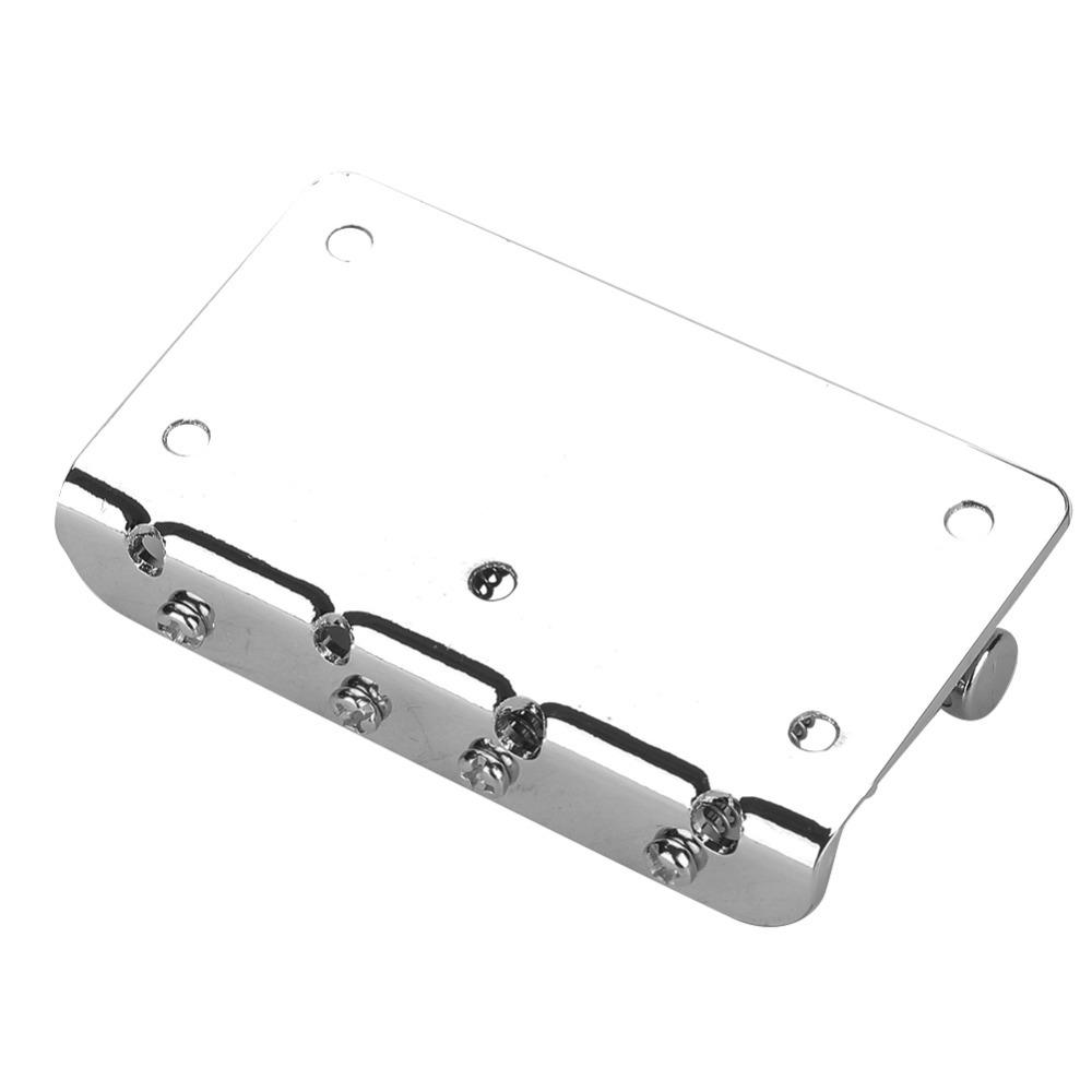 Metal 4 String Hardtail Bridge 80mm Width Bass Bridge Replacement Bass Guitar Replacement серебряный