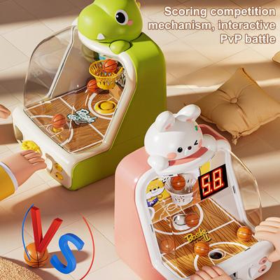 Tier Tischbasketball Wurfspiel Mini Basketball Wurf Arcade Maschine mit Punkteanzeige Hase Dinosaurier Bär Basketballkorb Spielzeug