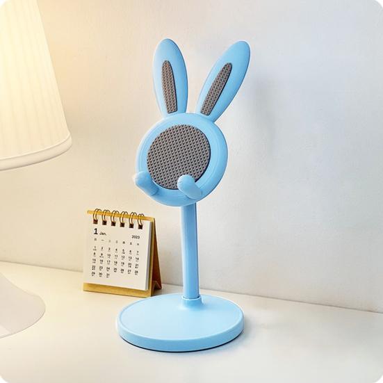 Mobile Phone Holder Adjustable Height Telescopic Stand 22.7-31.7cm Cute Bunny Ear Design Phone Mount for Desk Office Decor