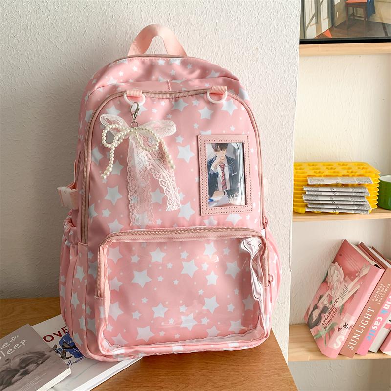 Studentský školní batoh s hvězdným potiskem Dámský batoh s velkou kapacitou