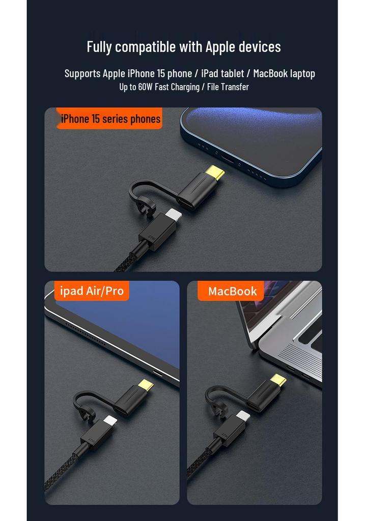 PD Adapter: Lightning Female To Type-C Male for iPhone 15, iPad, Laptop