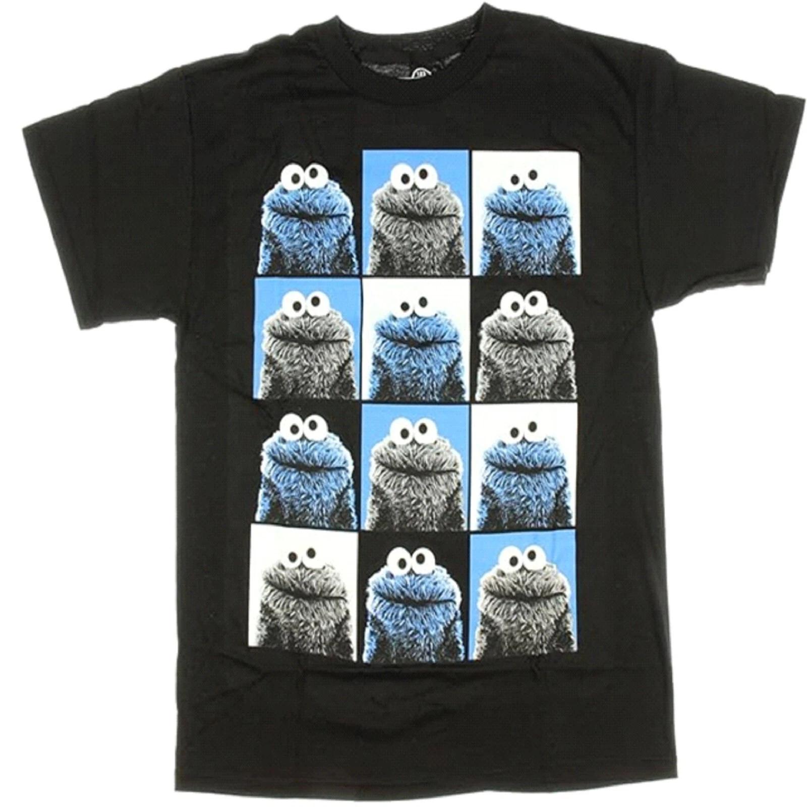 

Mad Engine Sesame Street Faces Of Cookie Monster Men s Black T-shirt -NWT XL