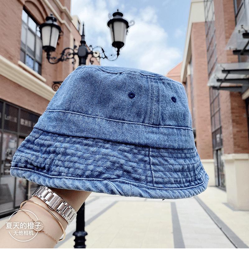 Denim Bucket Hat Women's Harajuku Retro Basin Hat Bucket Hat Trendy Sun Hat