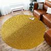 1pc Gold Glitter Round Chair Mat Area Rug - Non-Slip, Floor Mat for Office, Bedroom, and Indoor Decor -1002022