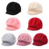 Winter Plush Warm Vintage Knitted Visor Beanie Hat Skullcap Beret Hat