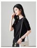 Hollow out short sleeved knitted sweater for women in 2026 spring fashion, versatile and slimming casual top