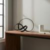 Metal Hoop Sculpture Nordic Abstract Loop Ornament Modern Minimalist Interlocking Circle Decor for