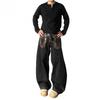 American Style High Street Embroidered Baggy Jeans Men Women Wide Leg Denim Pants