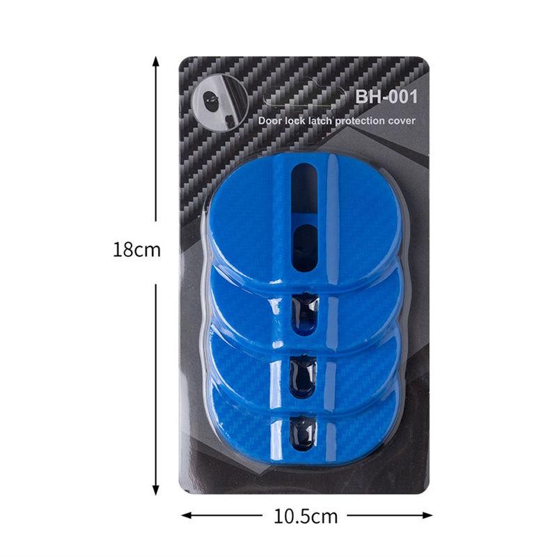 4PCS Carbon Fibre Car Door Lock Protective Cover Anti Rust Sticker Accessories