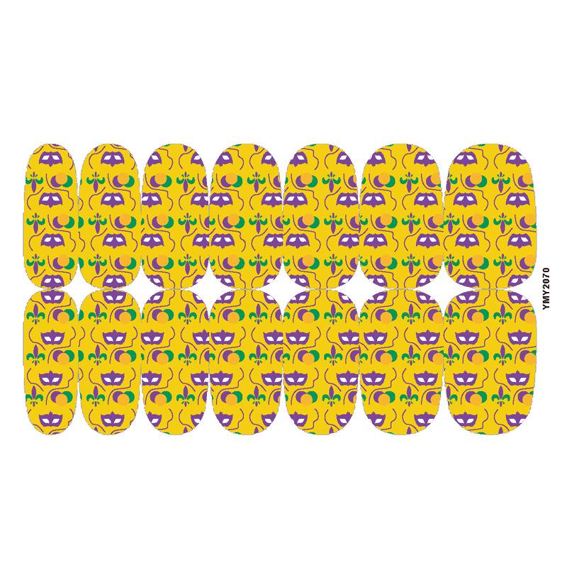 Waterproof Full Cover Party Nail Stickers - Colorful Designs (YMY2057-2072)