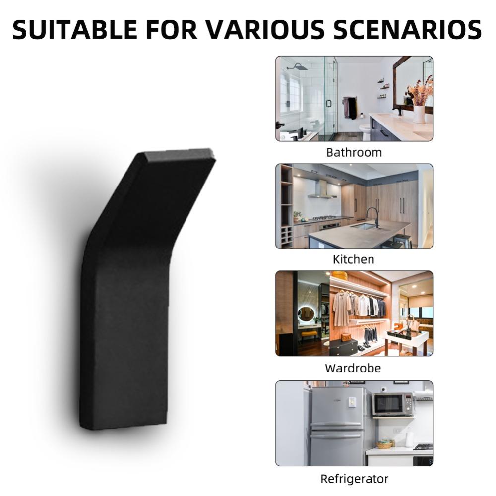 6 Pcs Self-Adhesive Adhesive Towel Hooks Drill-Free Towel Rack Hooks Durable Wall Mount Hooks
