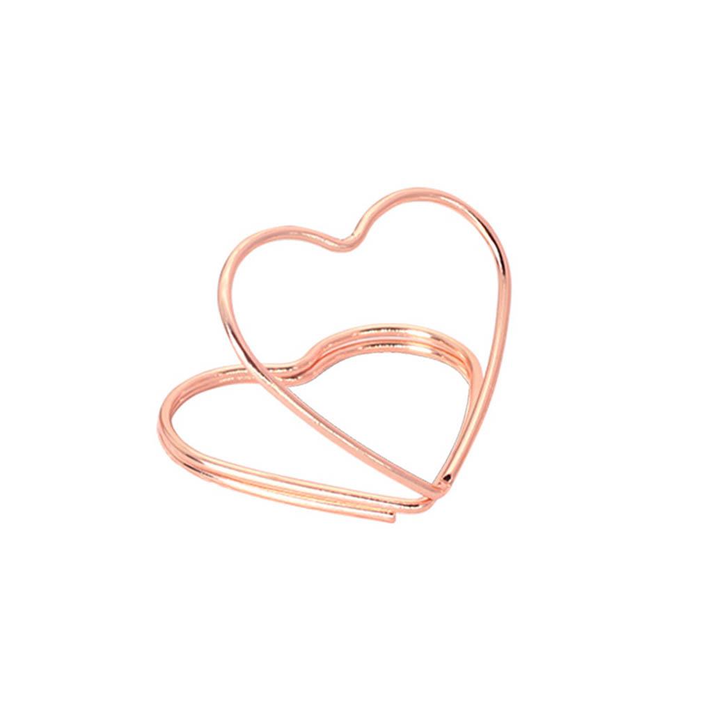 

10Pcs Dining Table Clips Metal Double-Layer Anti-Rust Cards Holders DIY Message Crafts Rack Wedding Party Home Office rose gold