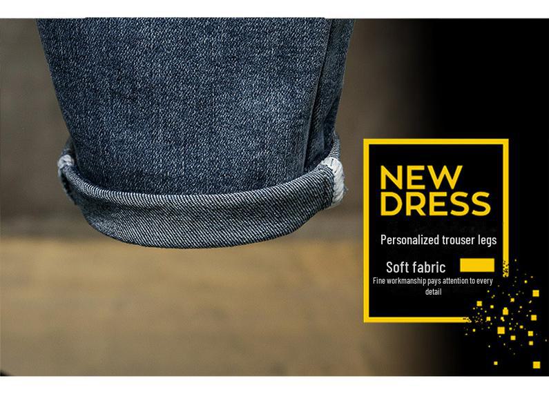 2023 Spring/Summer Men's High Elastic Slim Fit Harem Jeans - Trendy Plus Size.
