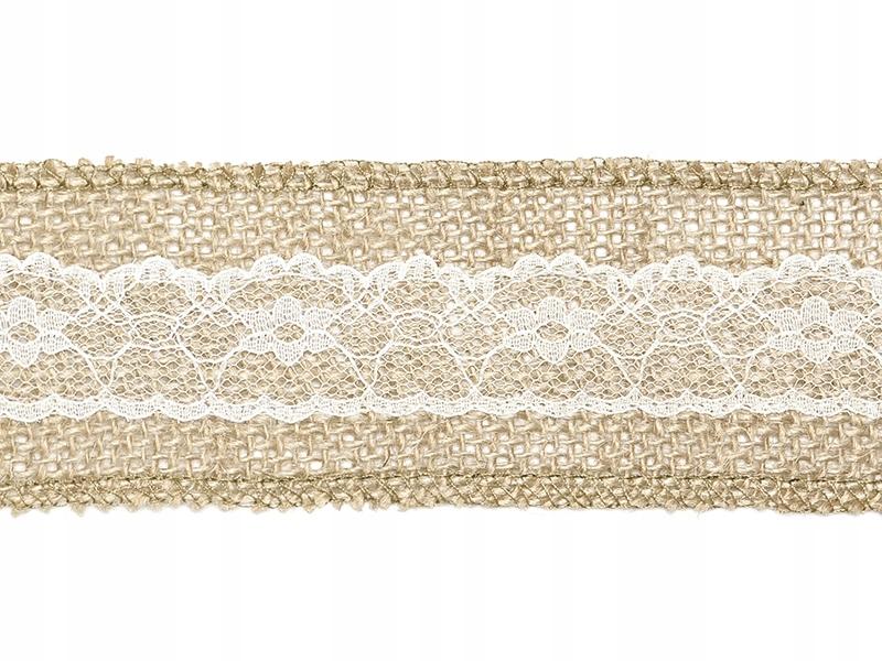 Jute Ribbon with Lace, 5X500 , 1 Piece