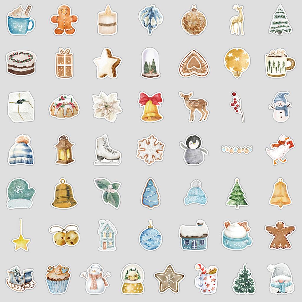50 New Christmas Series Graffiti Stickers, Water Cup Computer Decorative Stickers, Creative Festival Stickers