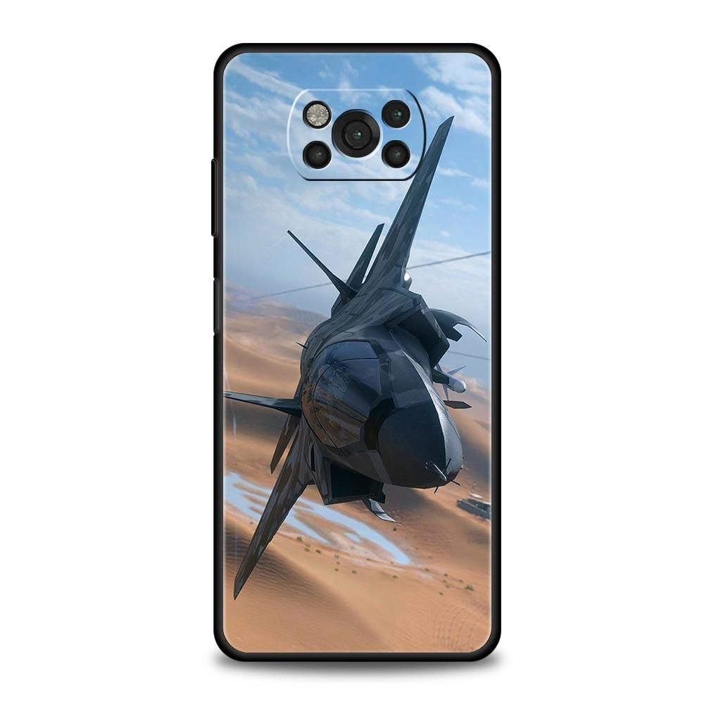 Fighter Planes Phone Case For For Xiaomi Poco X6 X5 Pro X4 X3 NFC F5 Pro F4 F3 GT M5 M4 Pro 5G M3 C51 C50 C55 Soft Cover