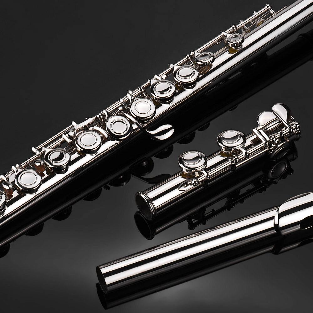 16 Holes Closed Hole Flute C Key Flutes Cupronickel Woodwind Instrument with Cleaning   Cloth Rod Gloves Screwdriver