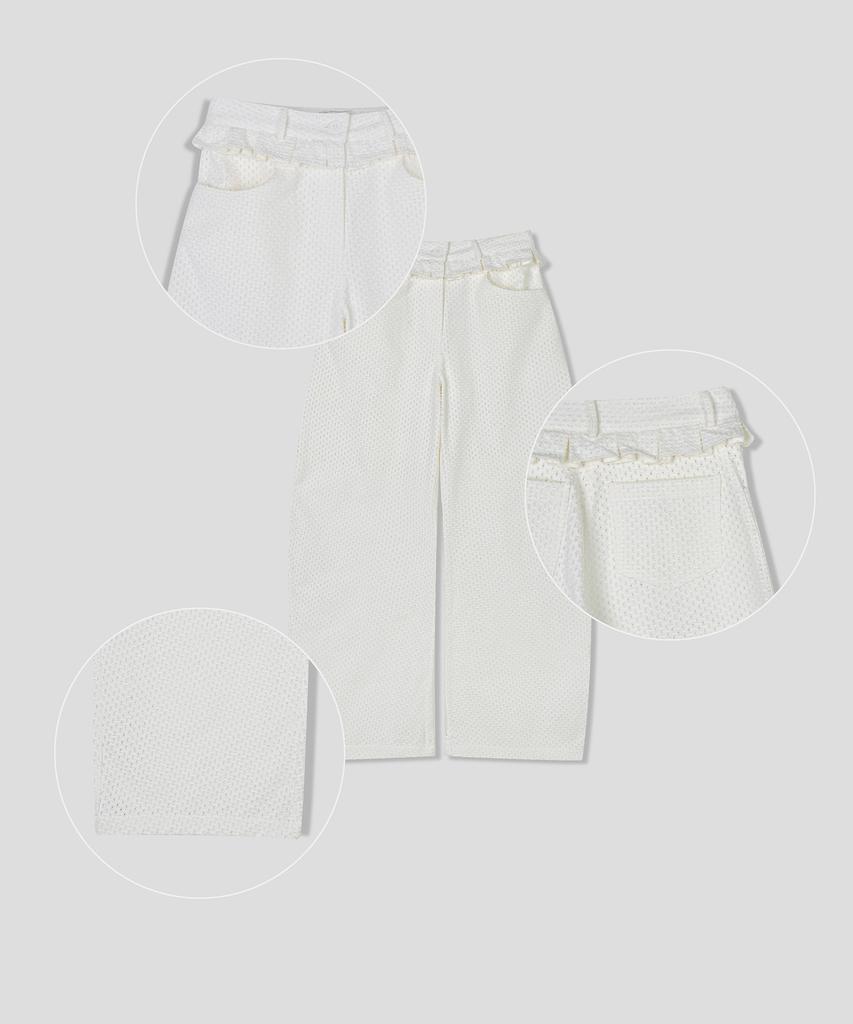 Seuleubi Punching Frill Round Pants