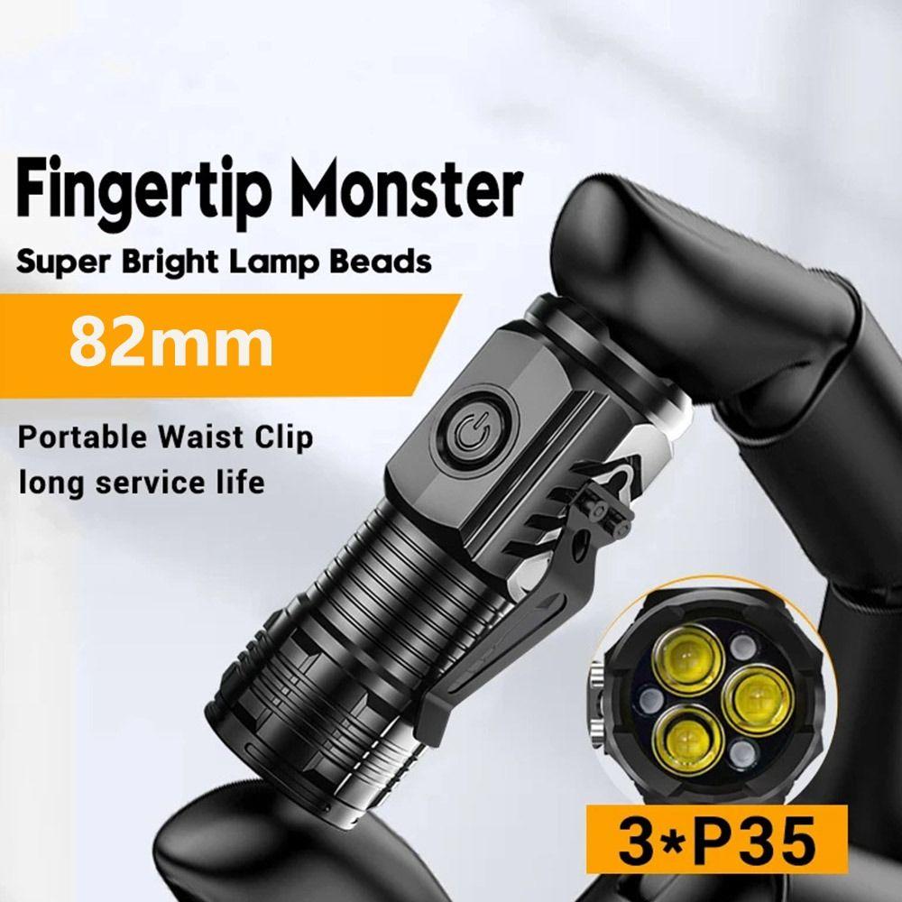 Tail Magnet Flashlight Ultra Strong Light Hat Clip Light Mini Small Torch  Camping