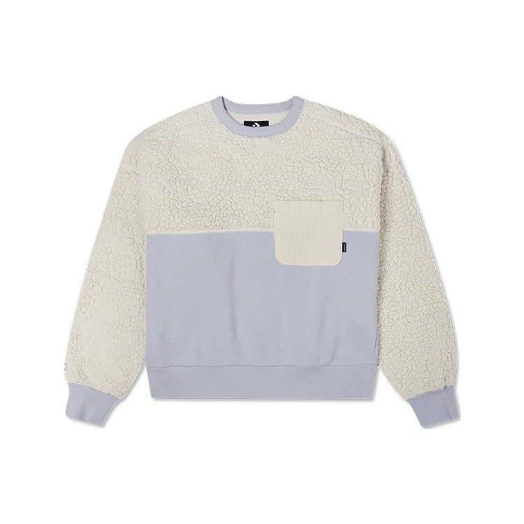 Converse Sweatshirts Women's Milk White Crew Neck Moderate Regular 10022348-A04