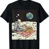 Astronaut Picnic On Moon Sci-Fi Illustration T-Shirt
