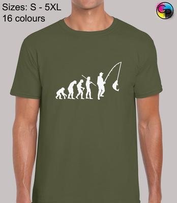 Evolution Of Fisherman Cool Fishing Gift Dad Fit T-Shirt Top TShirt Tee for Men